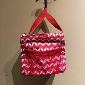 Thirty-One Littles Carry-All Caddy - Red Chevron Dash EUC